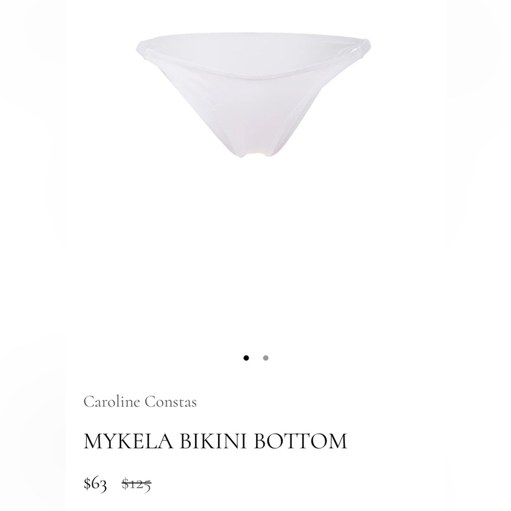 NWT Caroline Constas White Mykela Bikini Bottom Medium